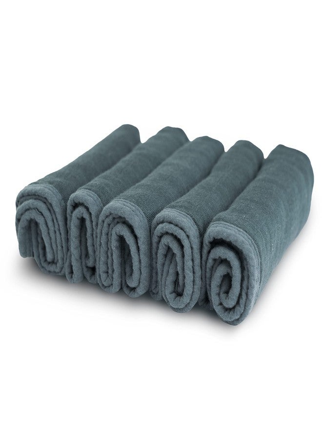 Natemia Muslin Baby Washcloths for Newborn - Premium Wash Cloths for Babies, Super Absorbent and Ultra Soft Rayon Made from Bamboo, 6 Layer Baby Girl and Baby Boy Washcloths, 5 Piece Set - Image 3