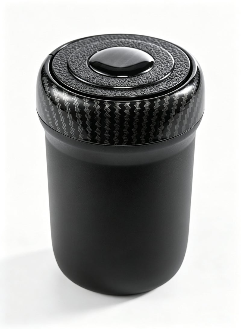 jaexest Car Ashtray with LED Light Portable Smokeless Cigarette Ash Tray with Lid - Detachable Ceramic Inner, Wood Grain - Image 2