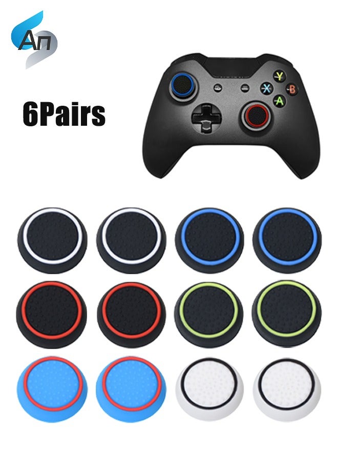 An 6 Pairs Thumb Grips Silicone, Analog Controller Joystick Thumb Stick Cap, Two-Color Handle Silicone Cap, Compatible with PS5 PS4 PS3 PS2 Xbox 360 Xbox One Controllers - Image 1