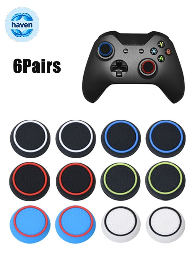 HAVEN 6 Pairs Thumb Grips Silicone, Analog Controller Joystick Thumb Stick Cap, Two-Color Handle Silicone Cap, Compatible with PS5 PS4 PS3 PS2 Xbox 360 Xbox One Controllers - Image 1