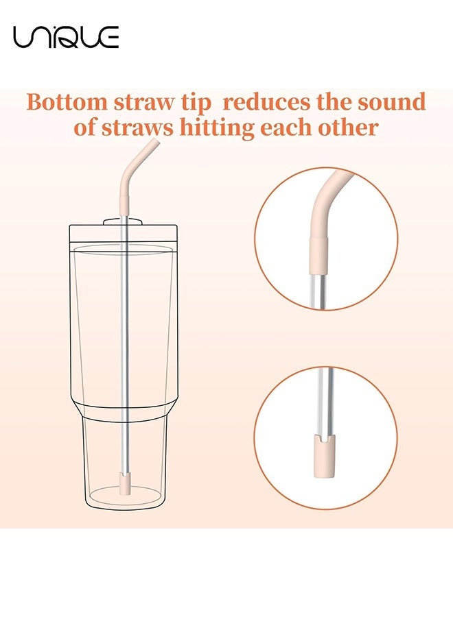 Unique 5PCS Silicone Straw Tips for 8-10mm Reusable Straws, Soft Rubber Straw Covers & Toppers - Flexible Mouthpiece Sleeves for Metal & Glass Straws for 30-40 oz Tumblers, Silicone Extender Tipings - Image 3