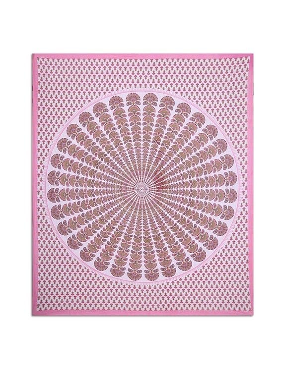 DE CAMA Since 1997 | 100% Cotton 300 TC Premium Double Size Bedsheet for Double Bed (90 x 100 Inch) with 2 Pillow Covers Set (17 x 27 Inch) Designer Printed Bedsheet Set - Pink - Image 3