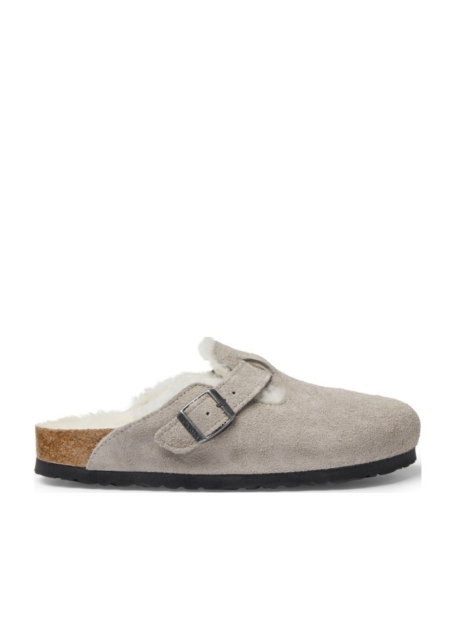 Birkenstock Boston Clogs, Suede Shearling - Image 1