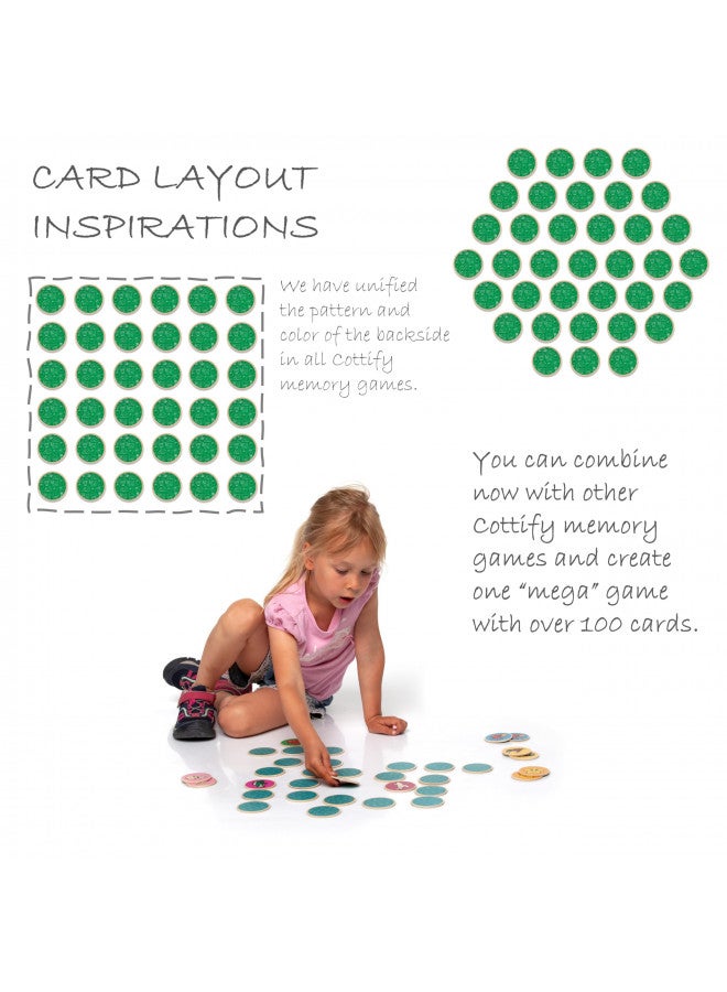 Cottify Montessori-Inspired Wooden Matching Game for Toddlers 2-4 Years - Durable, Scratch-Resistant 36 Card Set, Includes Carry Bag - Memory Game for Toddlers 2-4 Years - Cognitive Verbal Skills Development  - Image 3