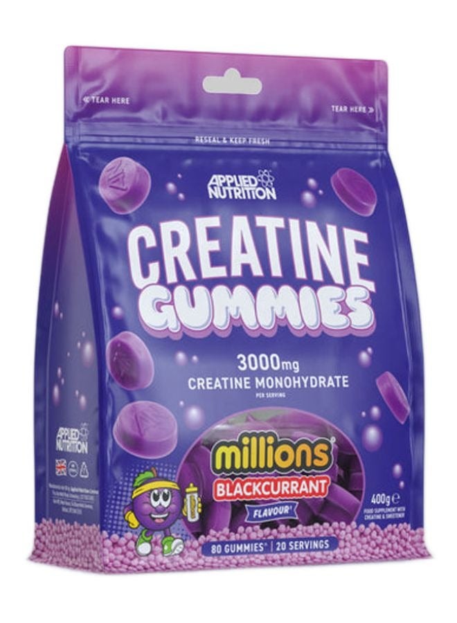 Applied Nutrition Creatine Gummies, Millions Blackcurant Flavour, 80 Gummies, 3000mg