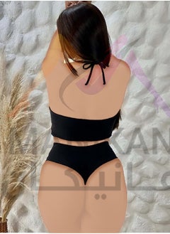 MANIKAN One-Piece Black Bodysuit with Bold Cutouts and Crisscross Straps  - Image 2