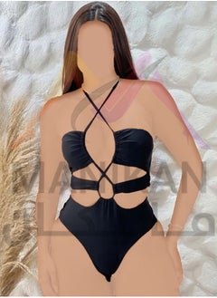 MANIKAN One-Piece Black Bodysuit with Bold Cutouts and Crisscross Straps  - Image 5