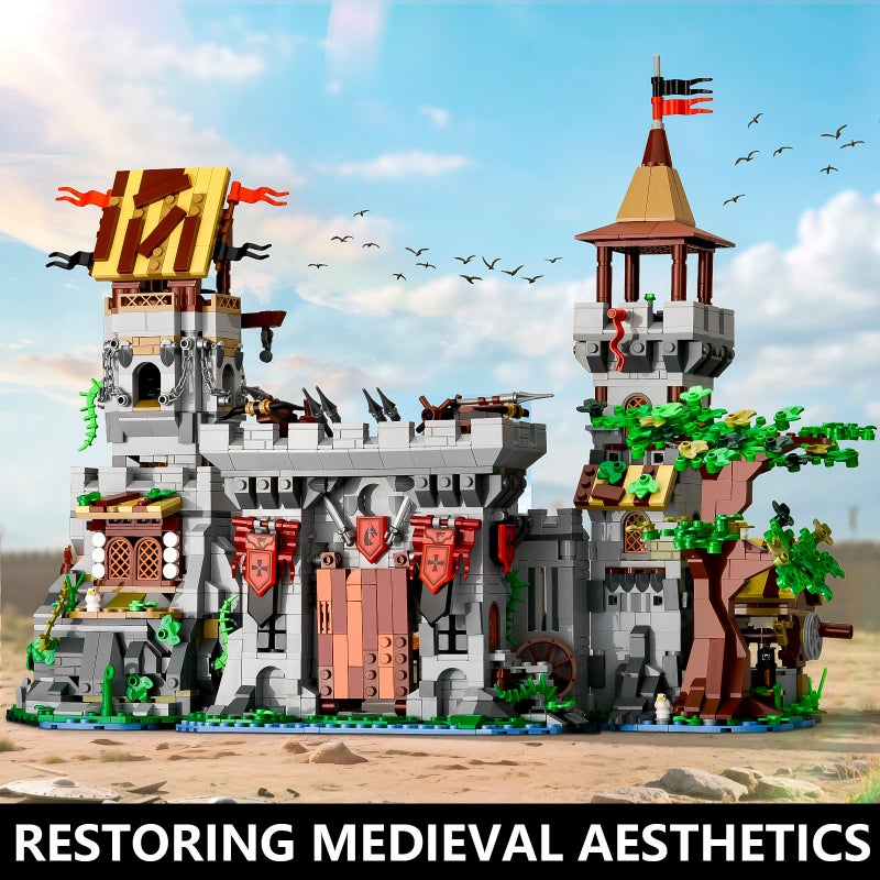 Bng Medieval Castle Building Set For Adult 2 In 1 Knights Castle Building Blocks House Architecture Collection Toy Home Office Decor And Creative Gift For Teen 14+(2568Pcs) - Image 2