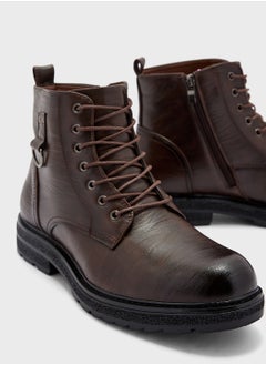 Robert Wood Ankle Lace Ups Biker Boots  - Image 4