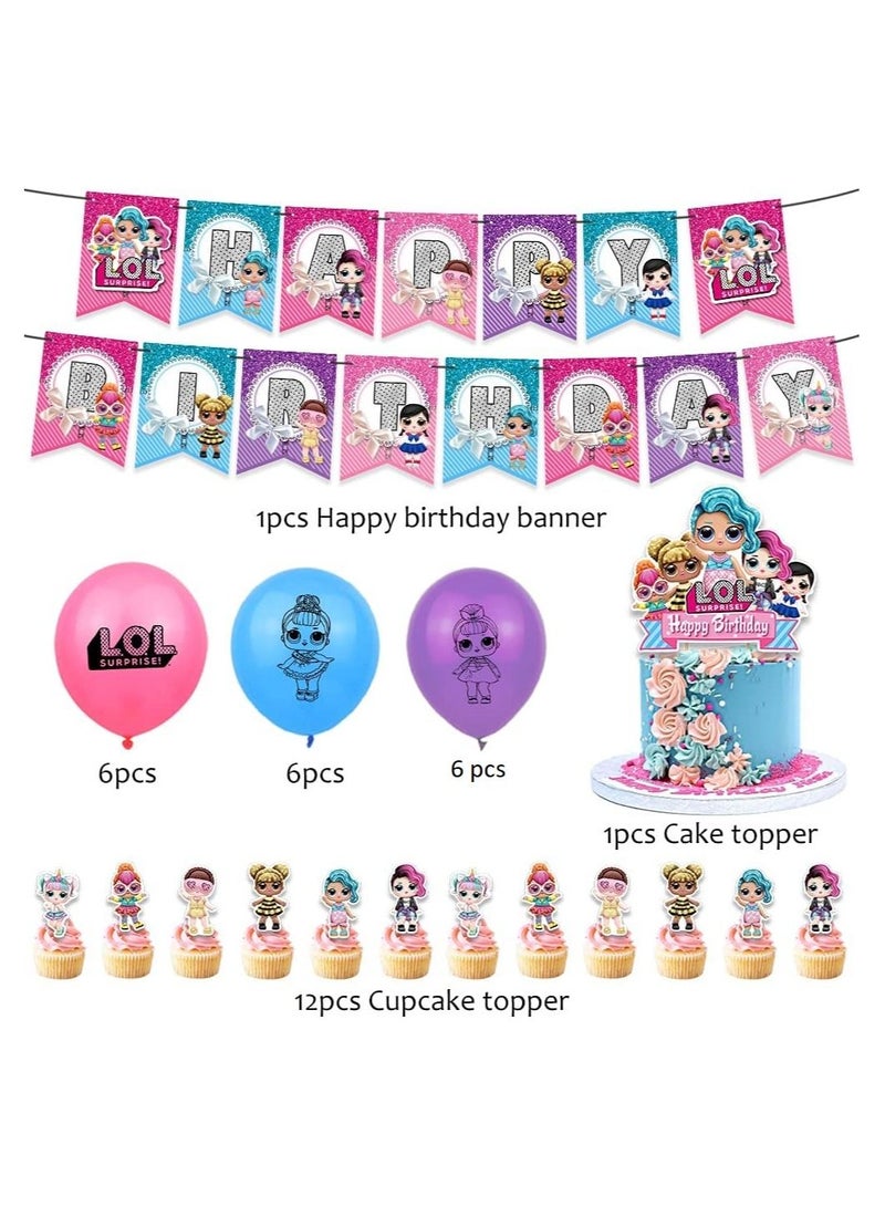 Tamona LOL Surprise Doll Birthday Party Decoration Set for Gilrs- 46 Pcs. - Image 2
