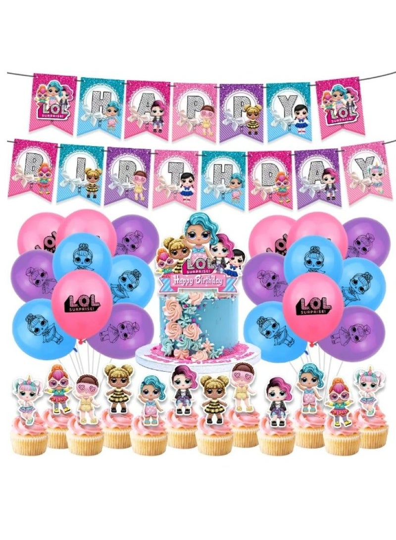 Tamona LOL Surprise Doll Birthday Party Decoration Set for Gilrs- 46 Pcs. - Image 5