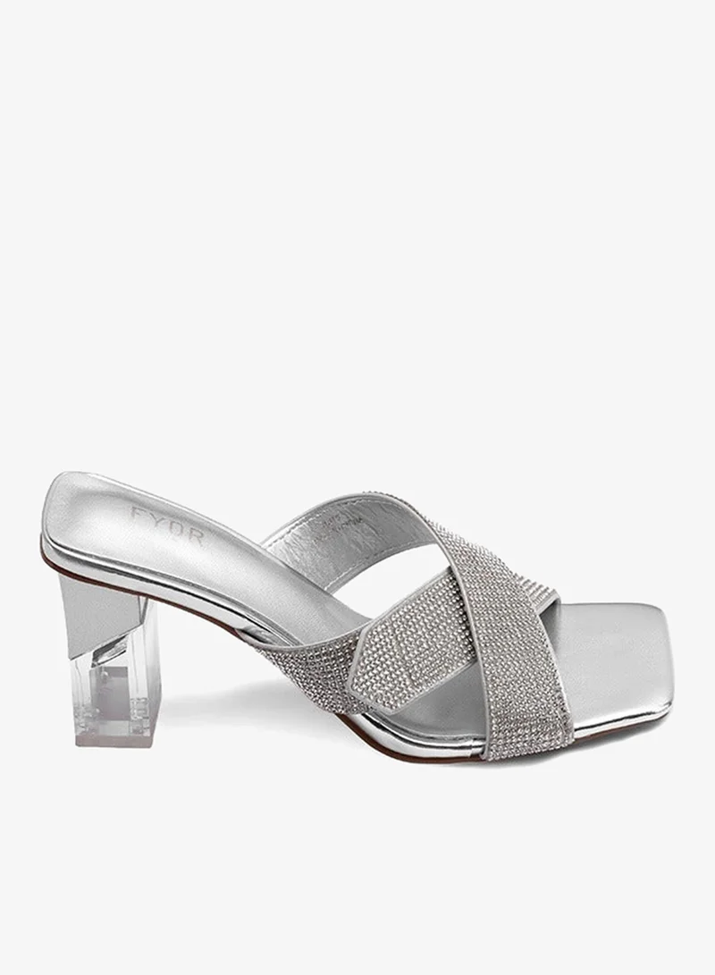 فايور صندل بكعب شبه شفاف