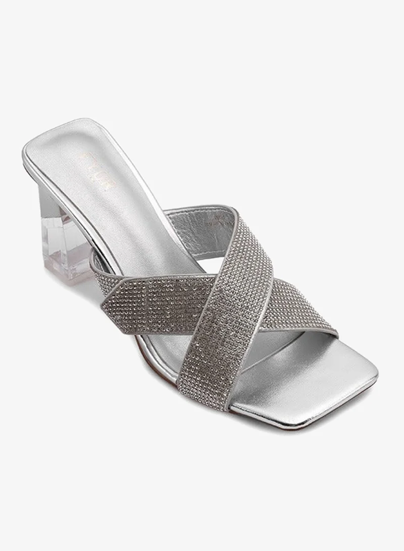 فايور صندل بكعب شبه شفاف