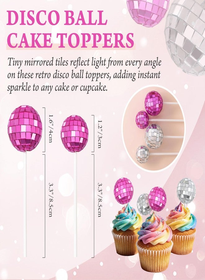 Coucoland Disco Ball Cake Topper - 34 Pcs Vintage Sparkling Rhinestones Cake Decoration for Birthday, Wedding Anniversary, Bridal Shower (30 Colored Rhinestones + 4 Mini Disco Balls) - Image 5