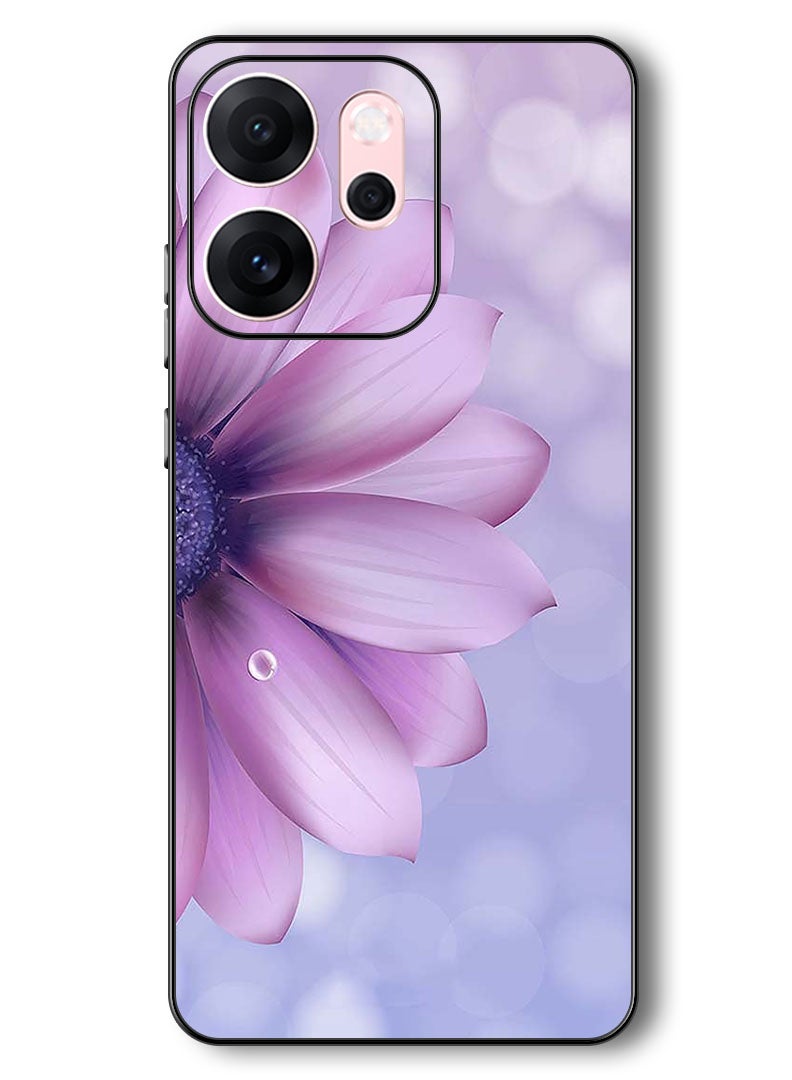 Theodor Case Compatible with Oppo Reno 14 F 6.57 Inch Protection Shockproof Bumper Cover Purple Flower - Image 1