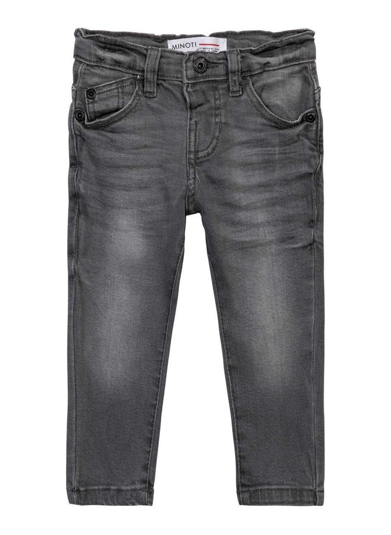 مينوتي بنطال جينز مطاطي للأطفال بتصميم كلاسيكي بخمس جيوب - Image 1