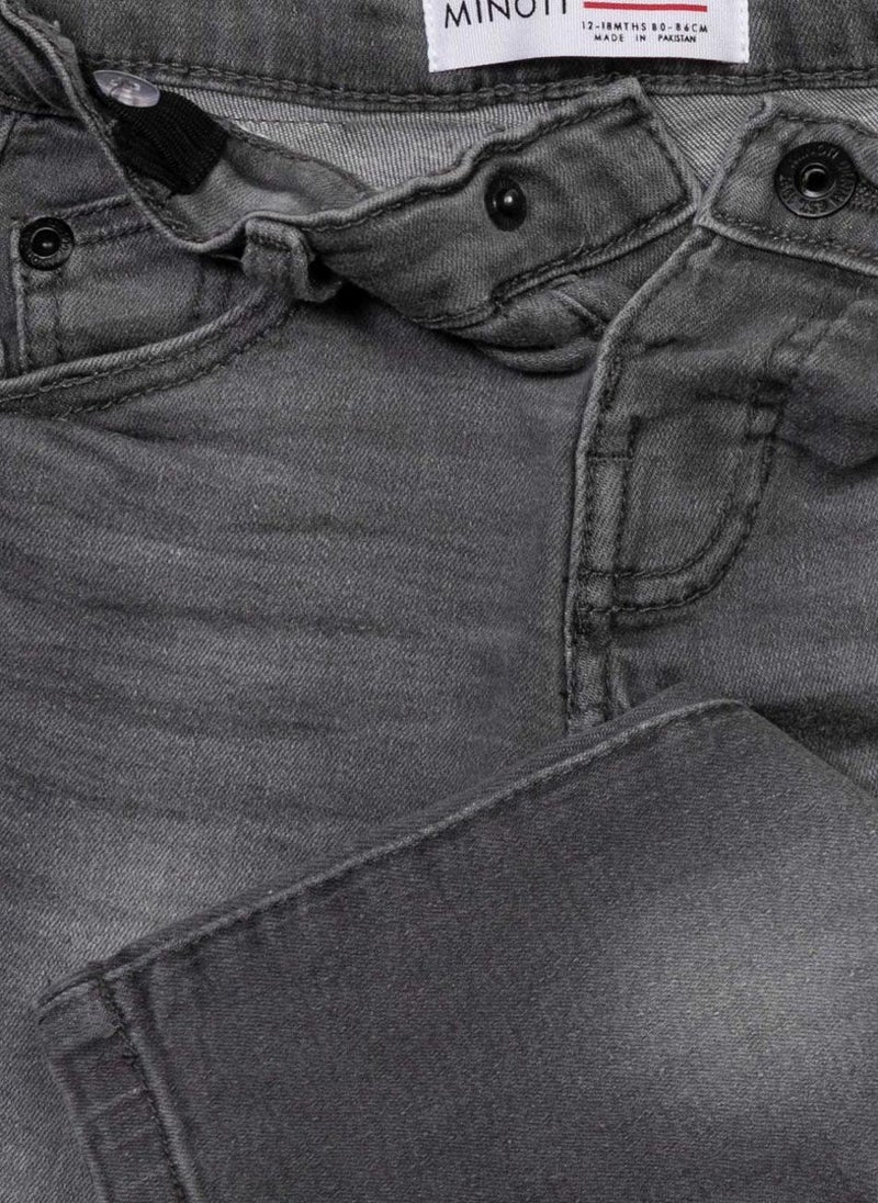 مينوتي بنطال جينز مطاطي للأطفال بتصميم كلاسيكي بخمس جيوب - Image 3