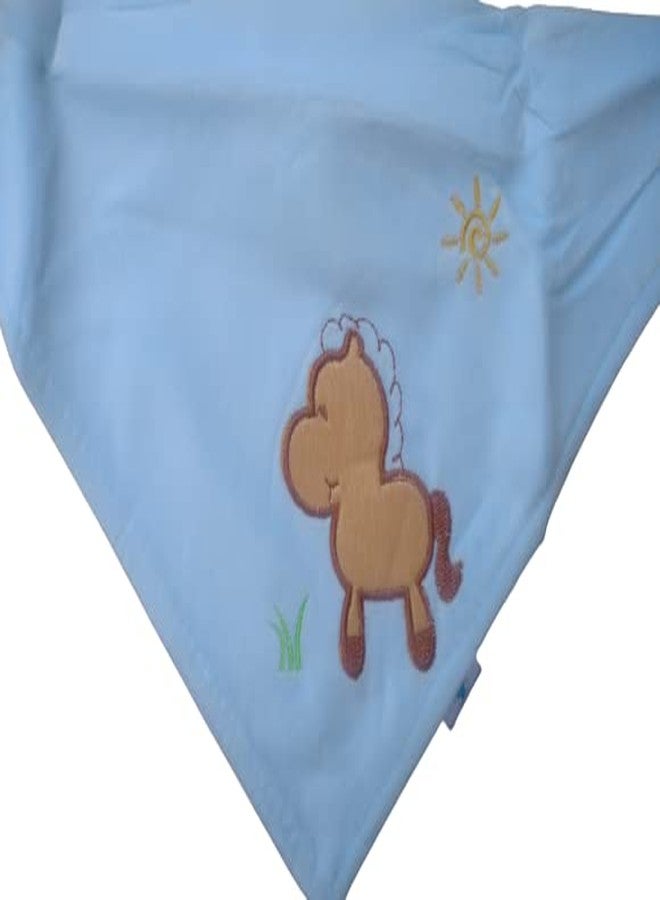 Ganpati Enterprises Multicolored Cotton Baby Bibs with Titch Button | Soft Cotton Washable for Babies Age 0 Month to 12 Months (Pack Of 3- Multicolor_3) - Image 3