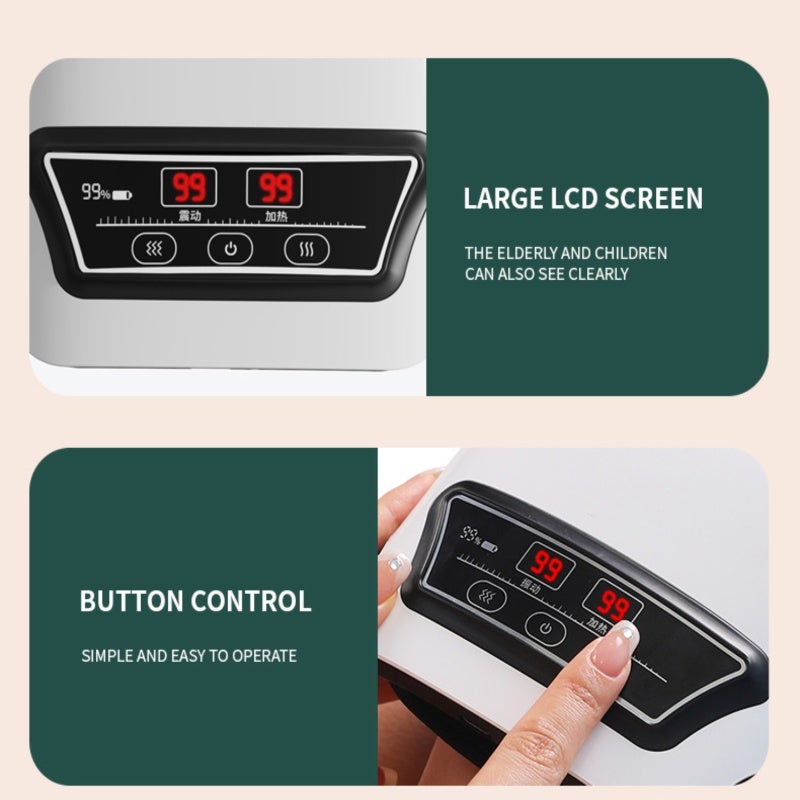 Knee Massager White ABS Material: Dual Heating Vibration Modes - 9 Adjustable Temperature Levels 2400mAh Battery Type-C Charging Heating Therapy for Knee Care Muscle Relaxation Daily Fatigue Relief - Image 3