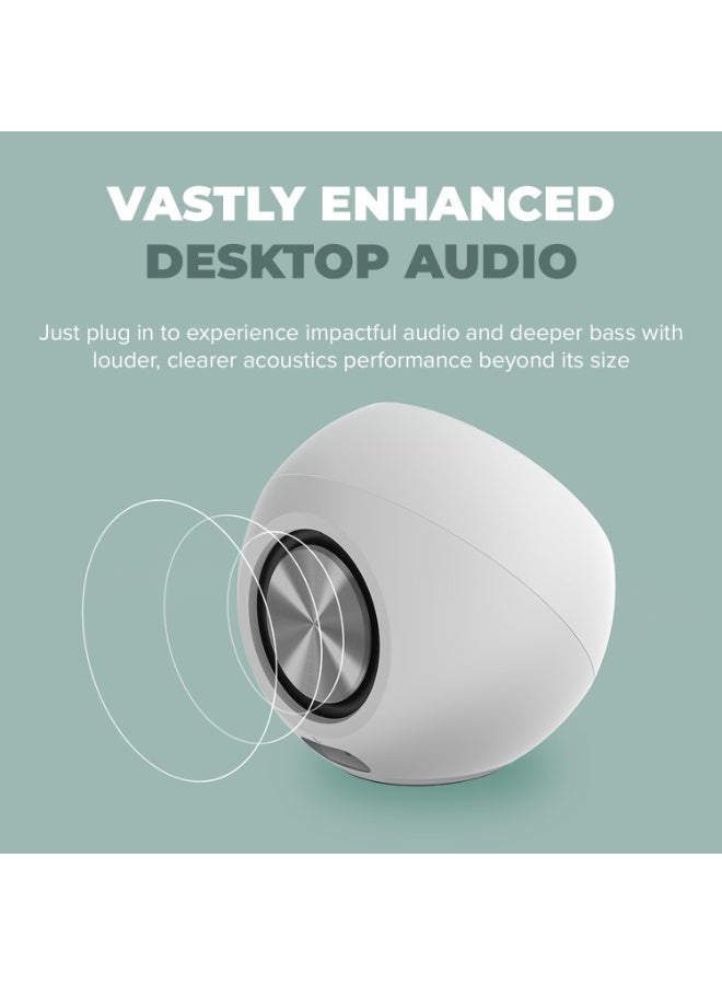 Creative Pebble Pro USB-C Desktop Speakers with Bluetooth 5.3 RGB Lighting and BassFlex Technology White - Image 3
