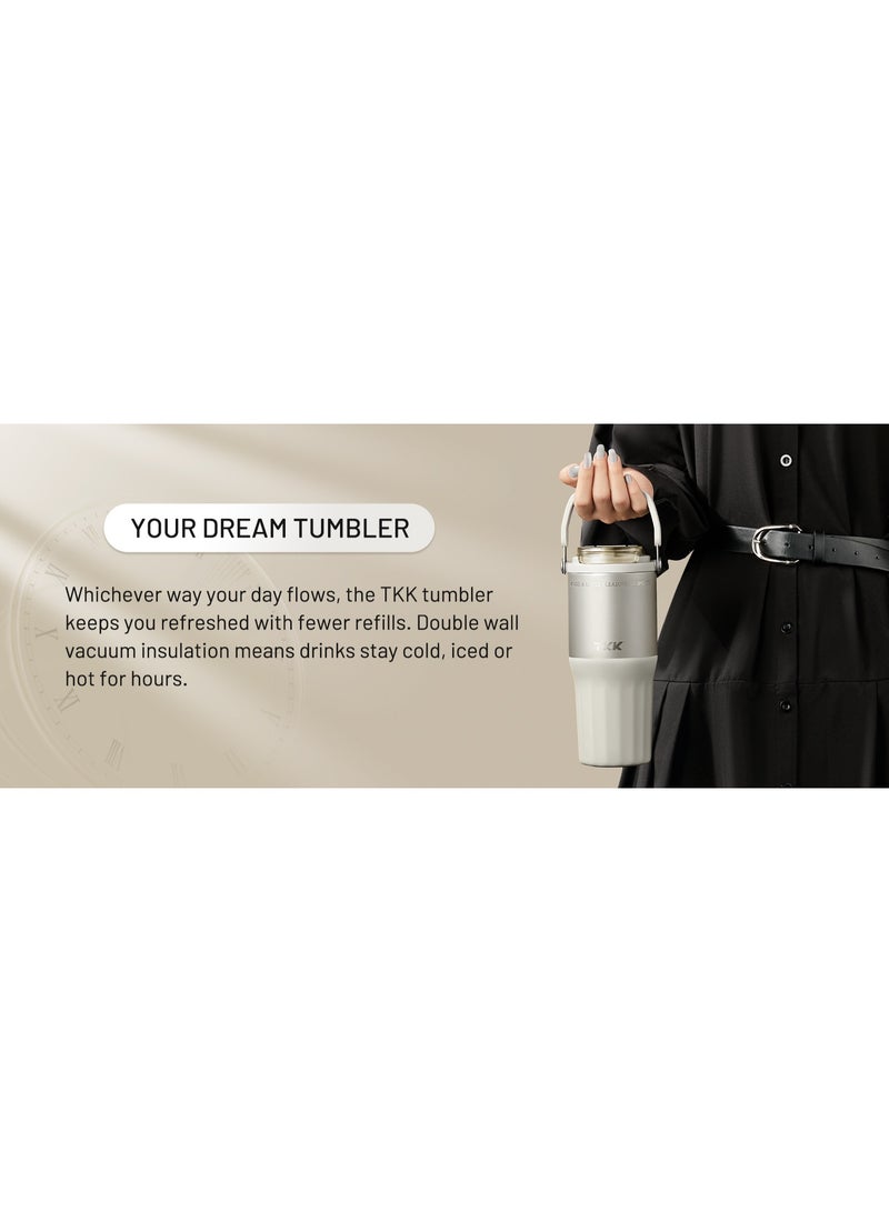 TKK 700ml Stainless Steel Water Bottle Keep Temperature for 6 to 12 Hours with Handle | Silver - Image 3