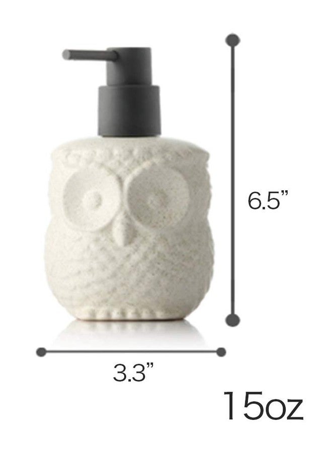 Mathew O Ceramics Owl Shape Soap Dispenser Soap Bottle Lotion Bottle with Pump - Image 4