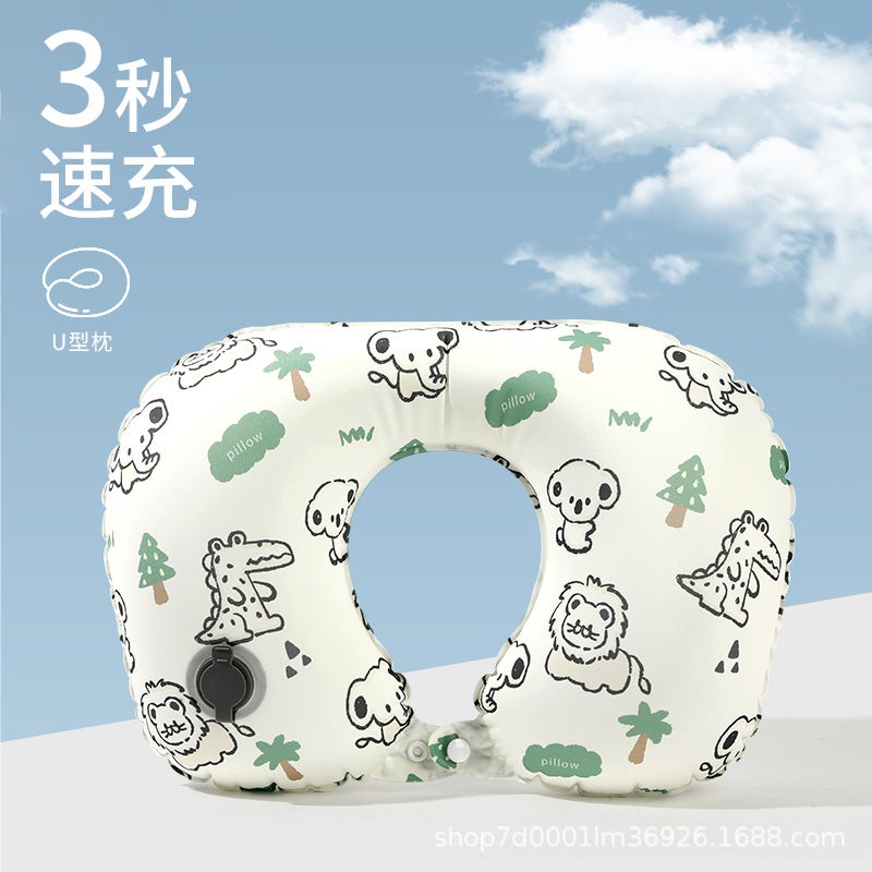 Inflatable Pillow Pressing Inflatable Portable U-Shaped Pillow Neck Pillow Tpu Neck Pillow For Travel And Travel - Image 1