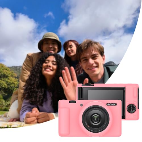 Tedubax Silicone Case for Sony ZV-1F/ ZV-1 II/ZV-1M2 Digital Camera with 2PCS Screen Protector and a Lanyard Sony ZV-1 II case-(Pink) - Image 2
