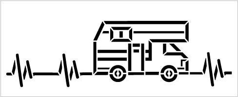 Studio R 12 RV Heartbeat Stencil by StudioR12 | DIY Indoor & Outdoor Home Decor | Nature Camping Lover Pulse Wall Art | Craft & Paint Wood Signs | Reusable Mylar Template | Select Size (6.75 x 2.75 inch) - Image 3