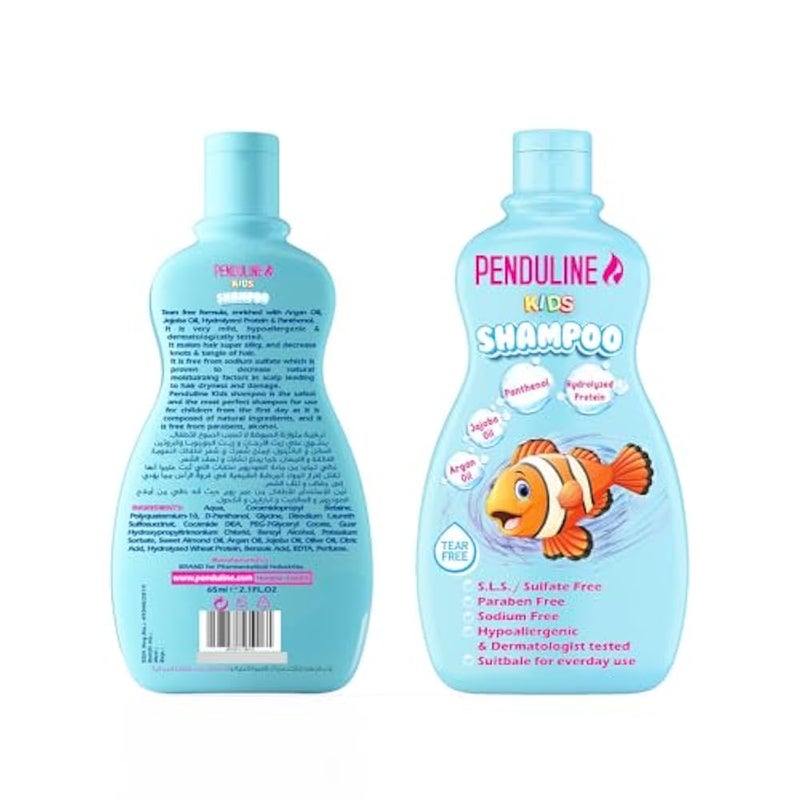 Penduline Kids Shampoo Blue | For Dry Hair | Gentle Cleansing & Frizz Control |Nourishing & Moisturizing |65 ML - Image 1