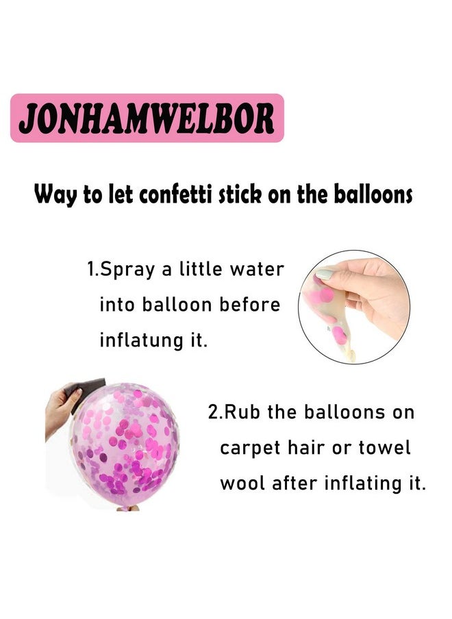 JONHAMWELBOR Sweet 16Th Birthday Latex Balloons Confetti Balloon Pink And Hot Pink Party Decorations 30 Pack 12 Inch Helium Printed 16 Number With Happy Birthday Balloon For Girl  - Image 5