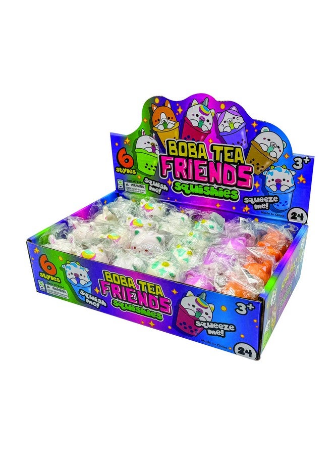 Geddes D Geddes Boba Tea Friends Squishies For Kids (24 Pack) - Cute Squishy Animals With Boba Tea Cups - Boba Party Favors - Image 3