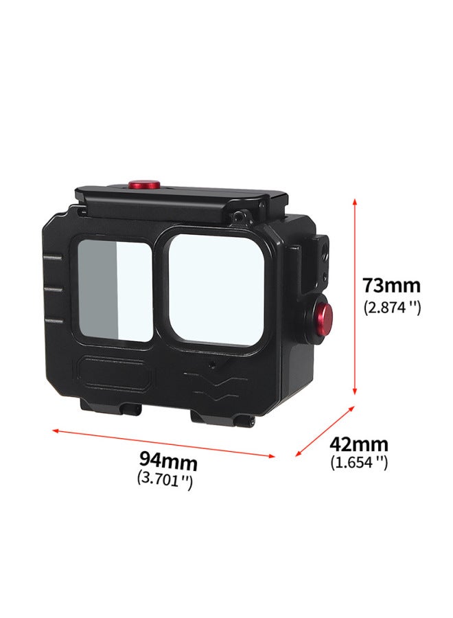 BGNing Aluminum Alloy Sports Camera Deep Sea Waterproof Shell Diving Protective Shell Sports Photography Accessories Cold Boots Extension-color: Deep Sea Waterproof Case + Filter Holder  - Image 5