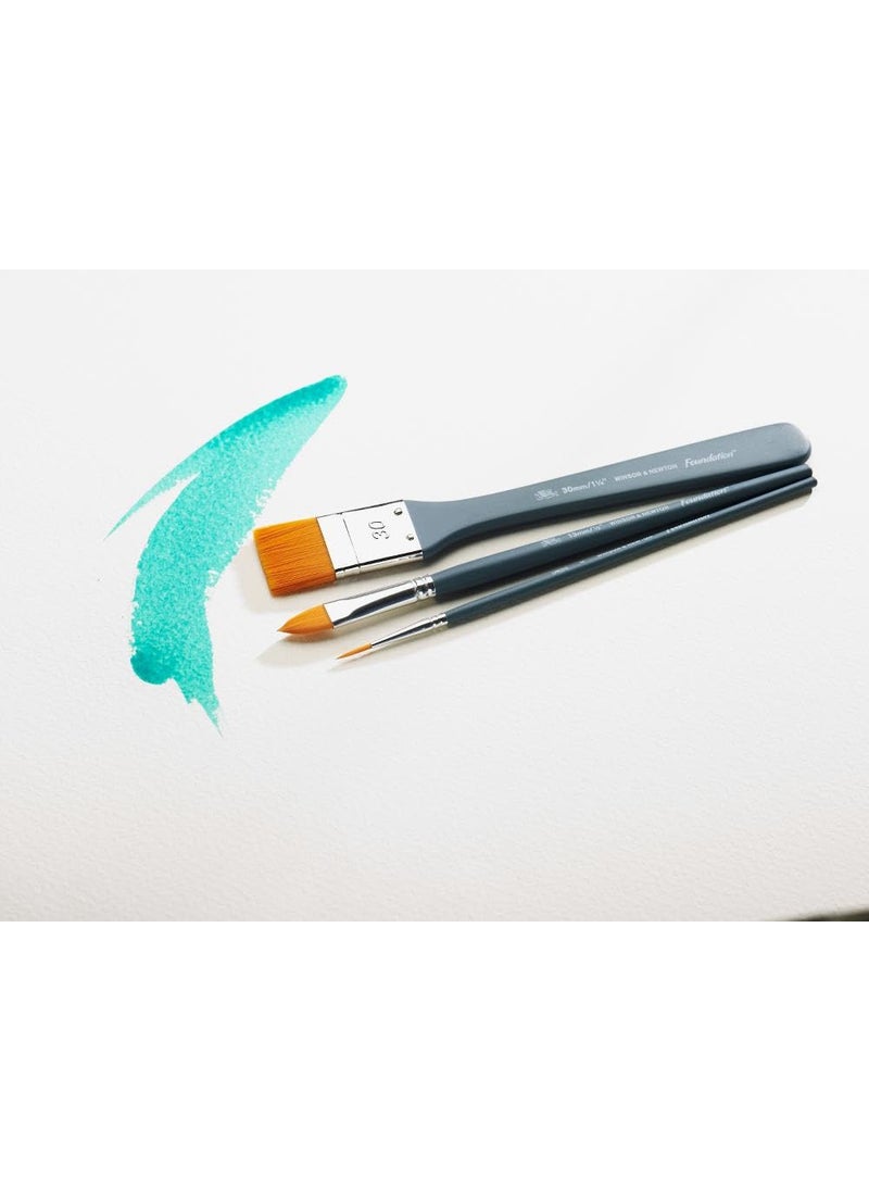 WINSOR & NEWTON Winsor & Newton Short Handle Foundation Brush Set (Pack of 4)  - Image 3