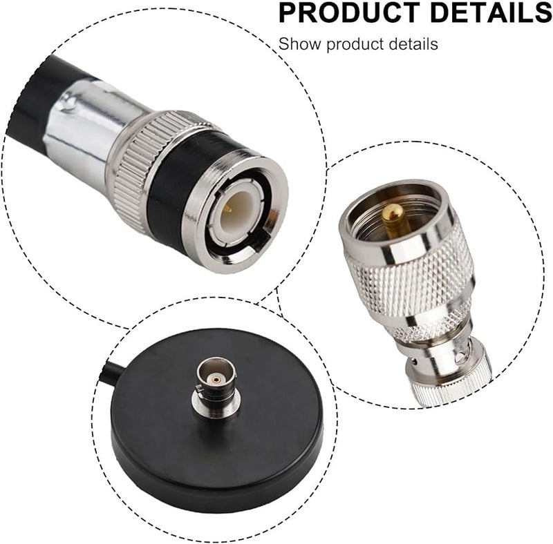 Flexible 27MHz CB Radio Whip Antenna With Chassis Connector Base Mount RG58 10Ft Coax Cable - Image 5