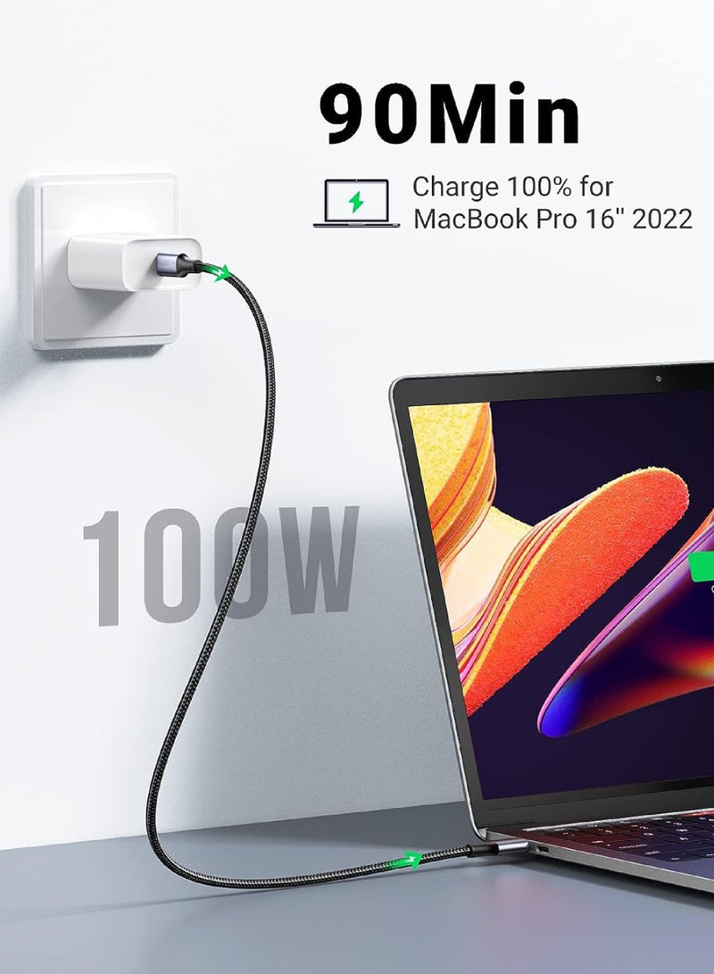 Rock Pow USB C Cable 100W USB C Charger Cable for iPhone 15/15 Plus/15 Pro/15 Pro Max/MacBook Pro/iPad Pro/Dell XPS/Samsung Galaxy S23/S22 Ultra/Switch/Pixel etc 6.6FT  - Image 2
