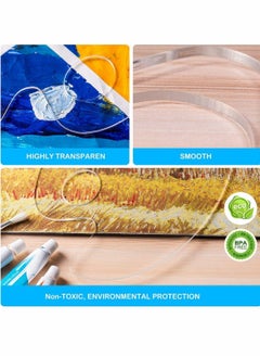Y&D 3 Pcs Acrylic Paint Palette Clear Art for Adults and Kids, Easy Clean Transparent Non Stick Oil with Protective Kraft Watercolor Craft DIY Painting  - Image 4