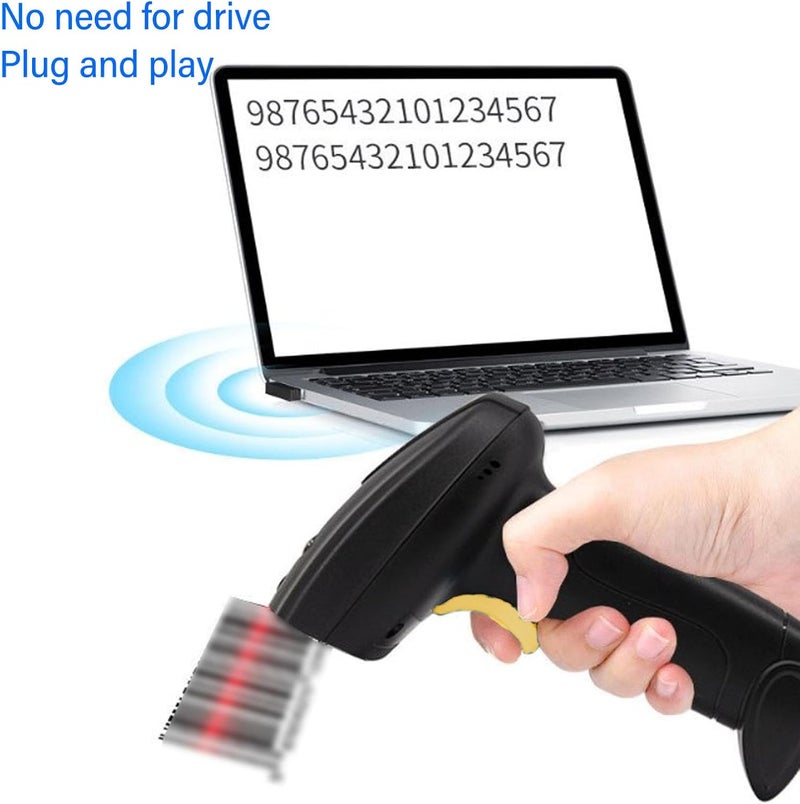 Wireless 2.4G Handheld Barcode Scanner for Supermarket Delivery, Long Distance Transmission for Inventory Management, ABS Material - Image 2