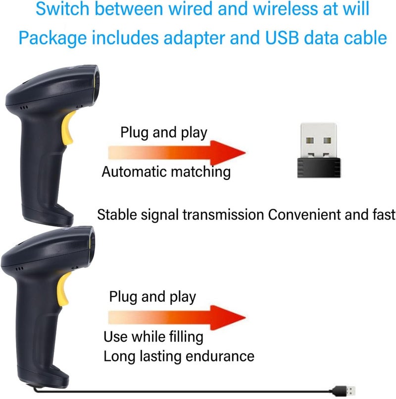 Wireless 2.4G Handheld Barcode Scanner for Supermarket Delivery, Long Distance Transmission for Inventory Management, ABS Material - Image 4