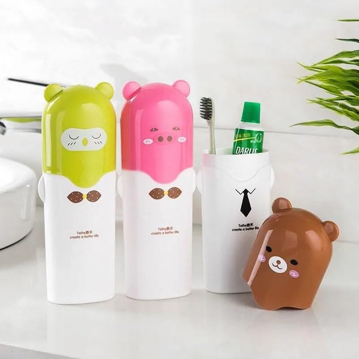 EAGEAN Plastic Portable Travel Toothpaste Toothbrush Holder Cover Case, 20cm X 6cm Plastic Toothbrush Holder Pack of 2 (Multicolor) (Combo of 2) - Image 2