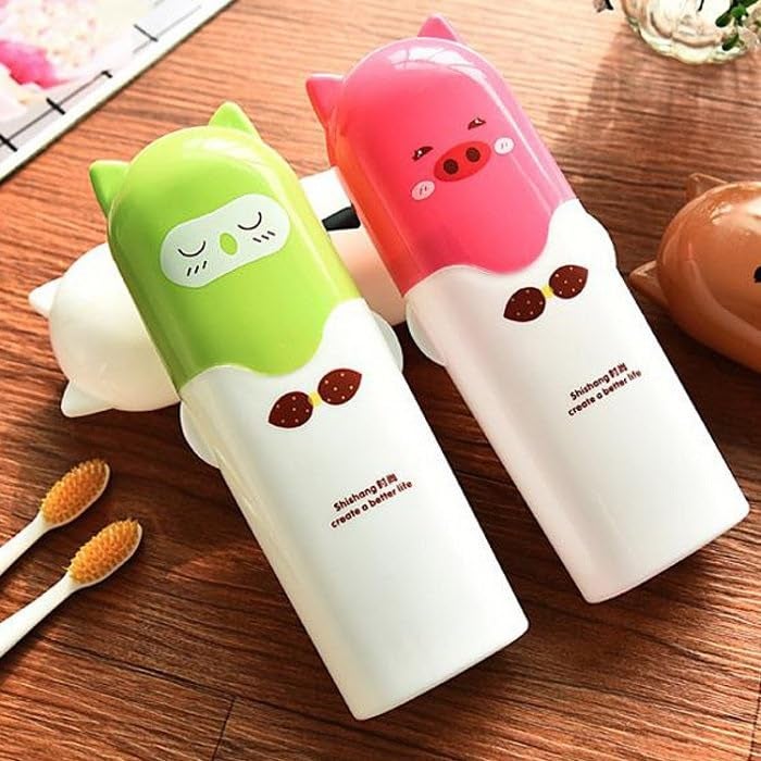 EAGEAN Plastic Portable Travel Toothpaste Toothbrush Holder Cover Case, 20cm X 6cm Plastic Toothbrush Holder Pack of 2 (Multicolor) (Combo of 2) - Image 4