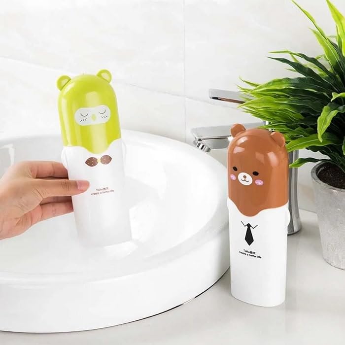 EAGEAN Plastic Portable Travel Toothpaste Toothbrush Holder Cover Case, 20cm X 6cm Plastic Toothbrush Holder Pack of 2 (Multicolor) (Combo of 2) - Image 3