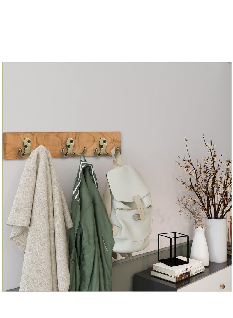 كاست ويف 10Pcs Double Prong Coat Hooks Hardware, Antique Brass Towel Hooks Wall Mounted with 20 Screws, Metal Hooks for Hanging Coats, Towel, Hat, Key, Bag（Antique Brass） - Image 4