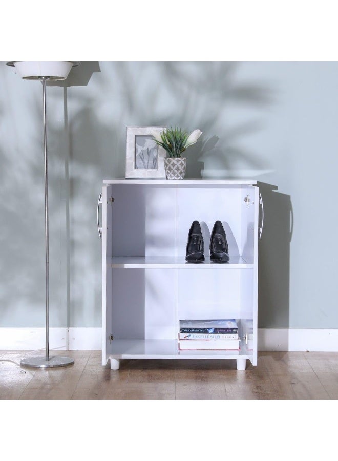 Danube Home Absol Multipurpose 2 Door Cabinet |Sturdy Home Kitchen Organiser Sideboard|Modern Design Furniture For Dining Room Living Room Kitchen 60x40x75Cm White - Image 4