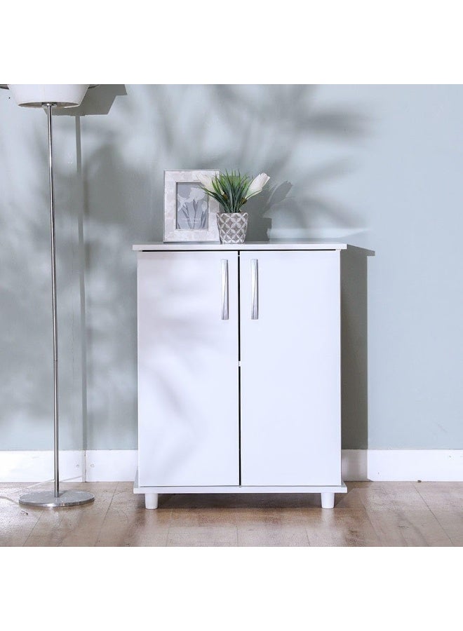 Danube Home Absol Multipurpose 2 Door Cabinet |Sturdy Home Kitchen Organiser Sideboard|Modern Design Furniture For Dining Room Living Room Kitchen 60x40x75Cm White - Image 1