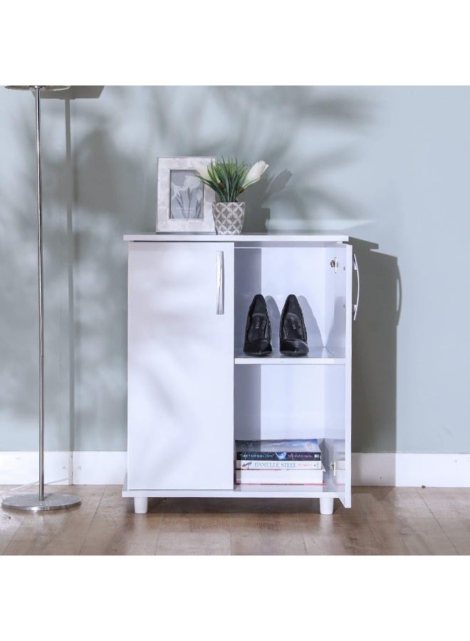 Danube Home Absol Multipurpose 2 Door Cabinet |Sturdy Home Kitchen Organiser Sideboard|Modern Design Furniture For Dining Room Living Room Kitchen 60x40x75Cm White - Image 3
