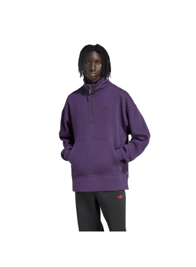 adidas Originals 90s ALTERNATIVE SPORT HALF ZIP GRAPHIC FLEECE SWEAT - Image 4