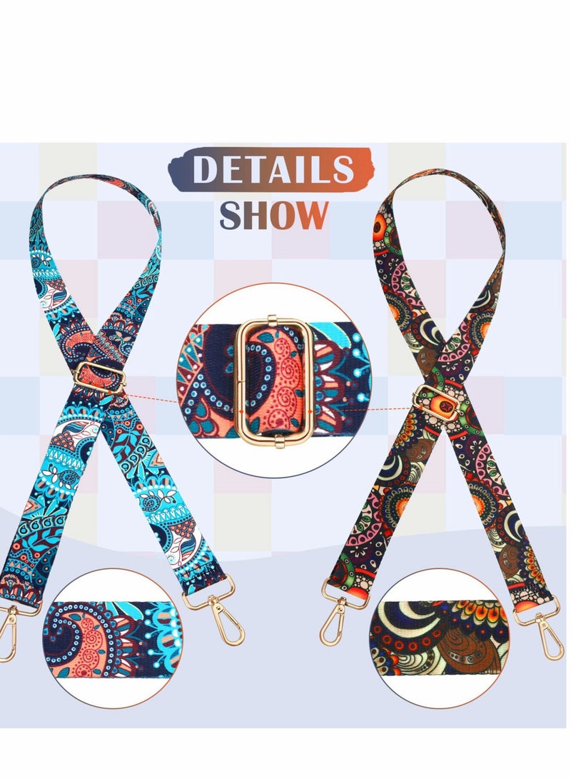 Barakah 2 Pieces Wide Adjustable Purse Strap Replacement Crossbody Handbag Strap Guitar Style Stripe Belt Plaid Style,1.5 Inch - Image 3