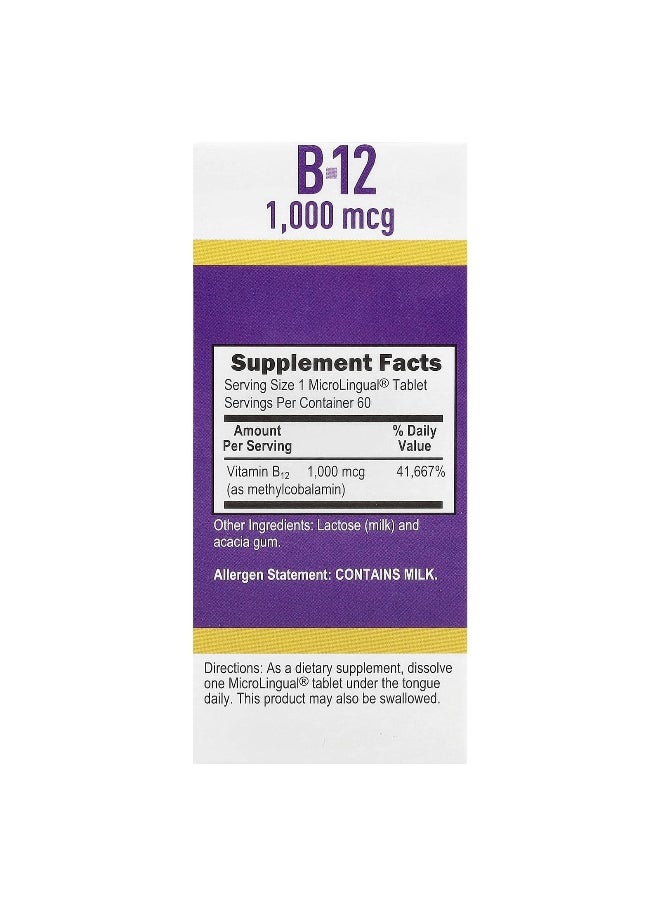 Superior Source Superior Source, Methylcobalamin B-12, 1,000 mcg, 60 MicroLingual® Instant Dissolve Tablets  - Image 2