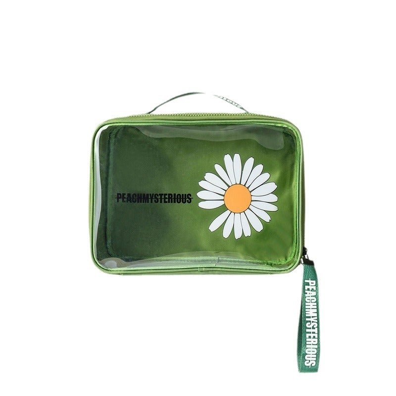 Large Capacity Daisy Cosmetic Toiletry Bag Waterproof PVC - Image 4